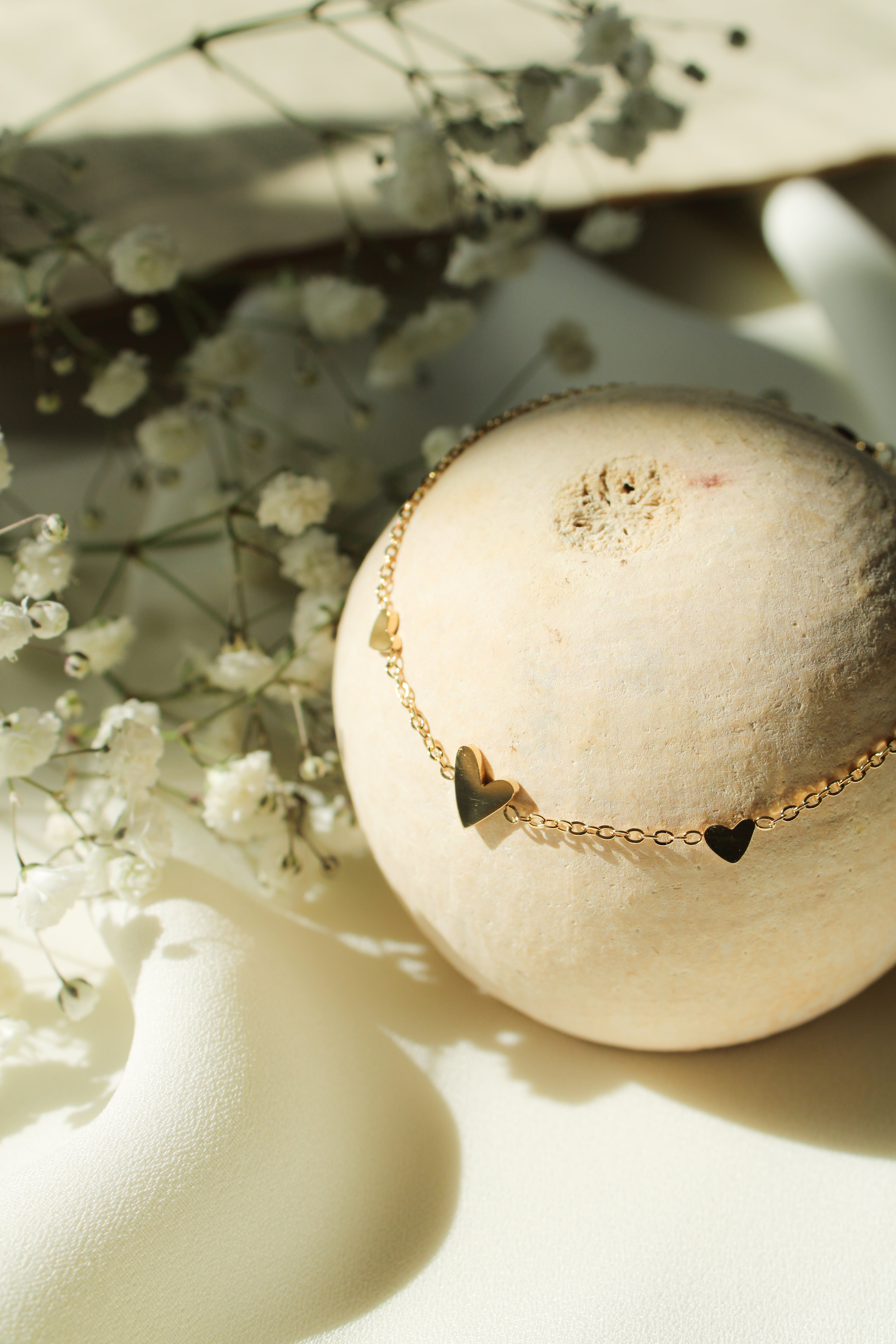 Triple Heart Charm Bracelet