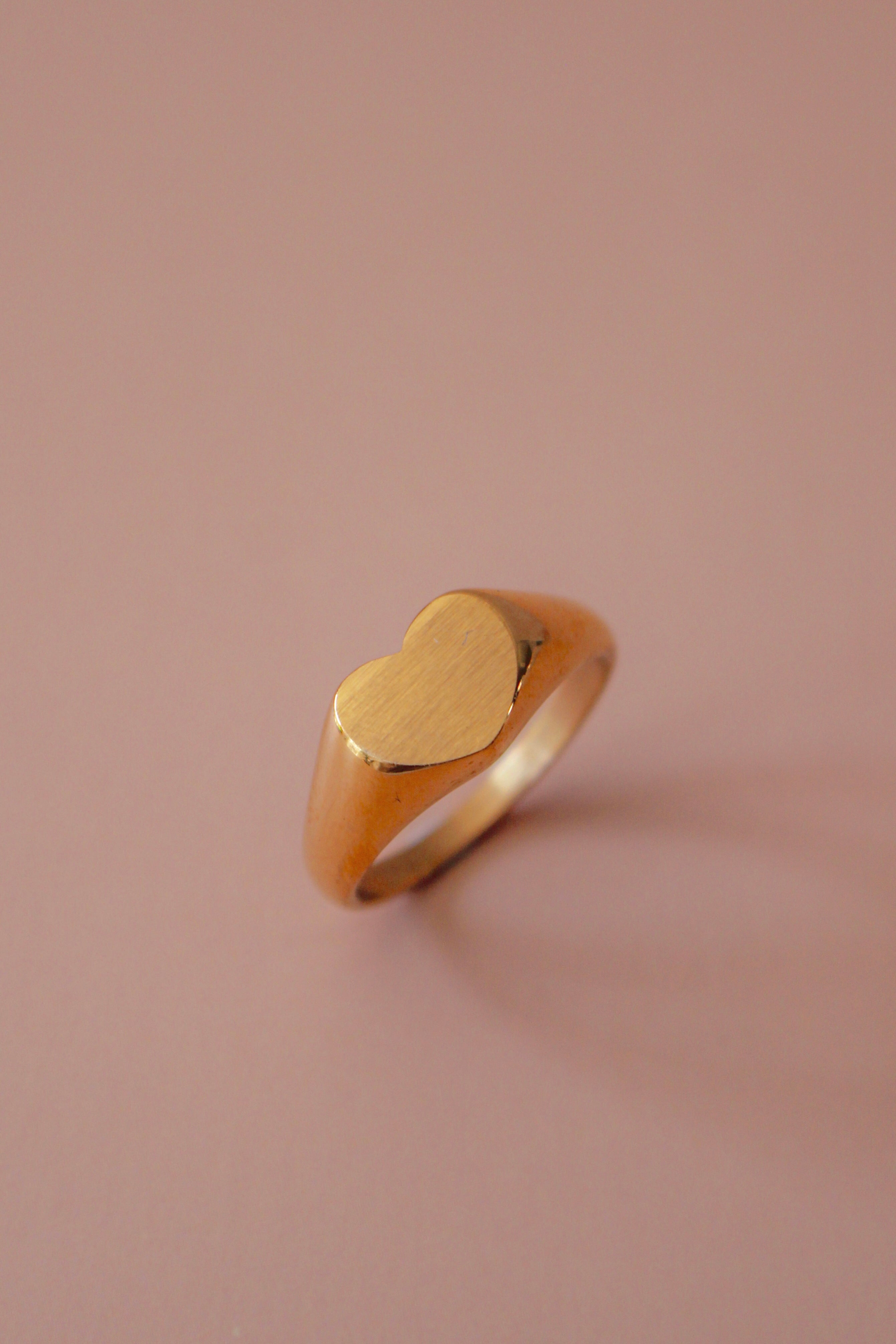 Matte Heart Signet Ring