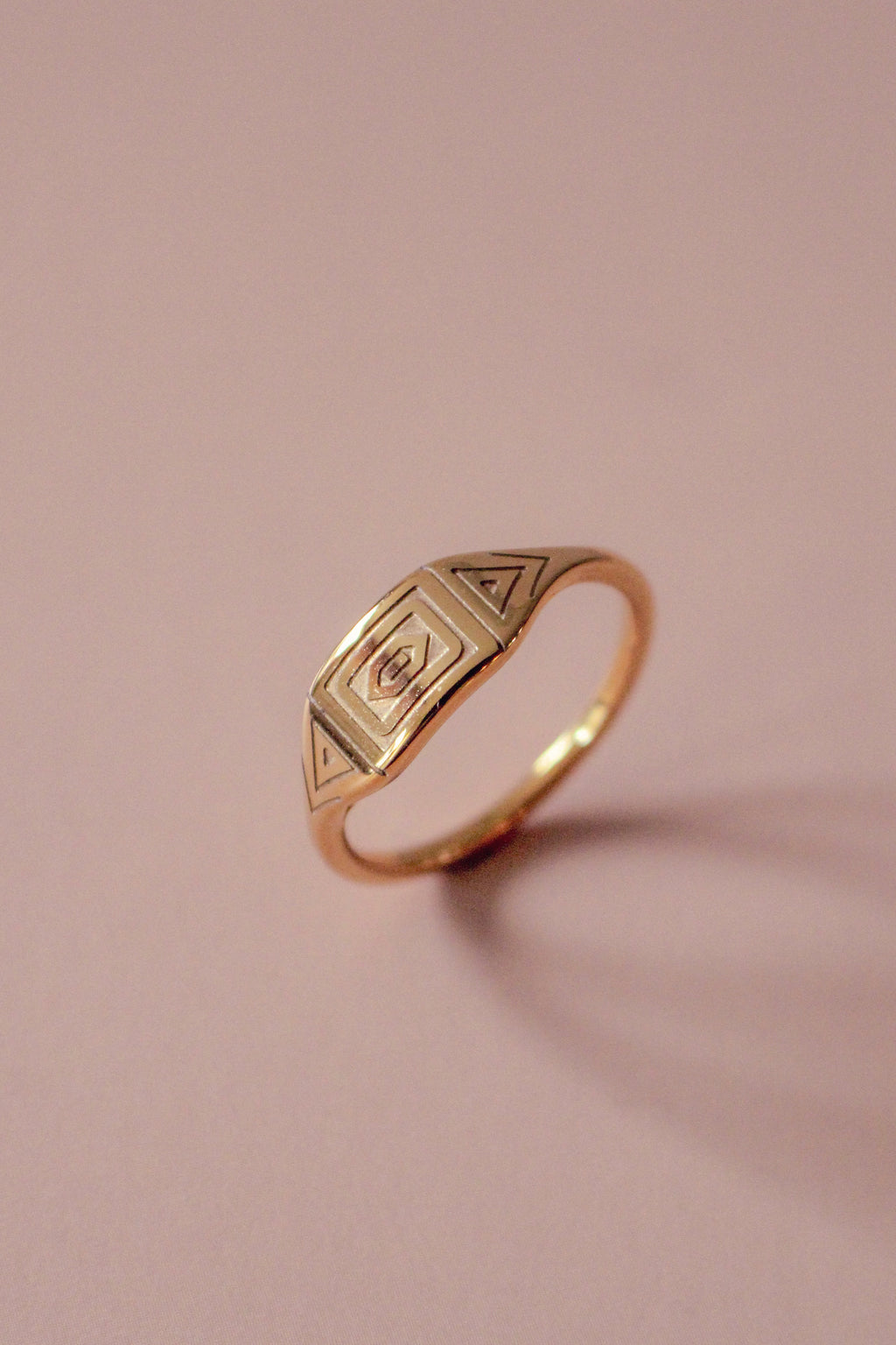 Aztec Styled Gold Ring