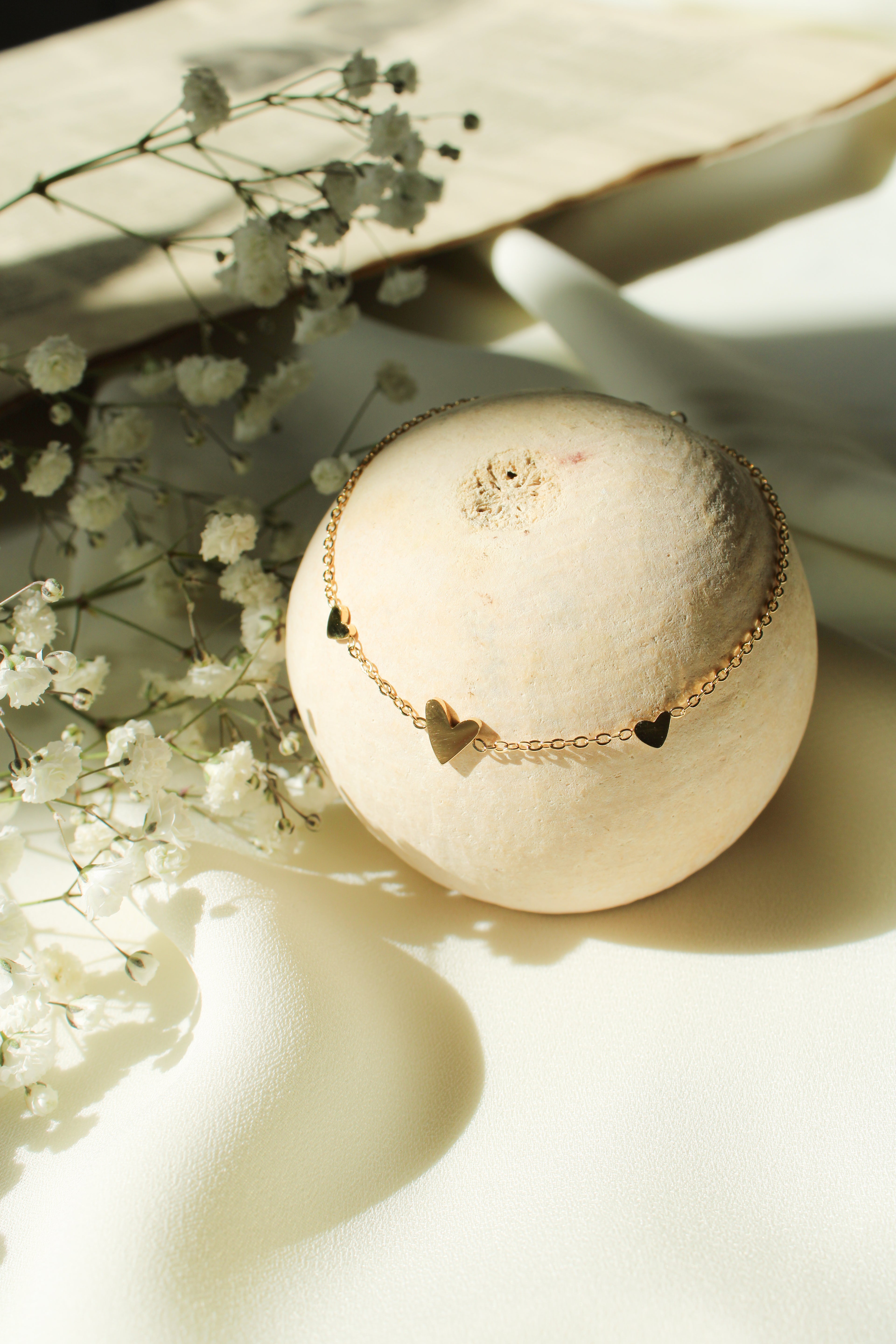 Triple Heart Charm Bracelet