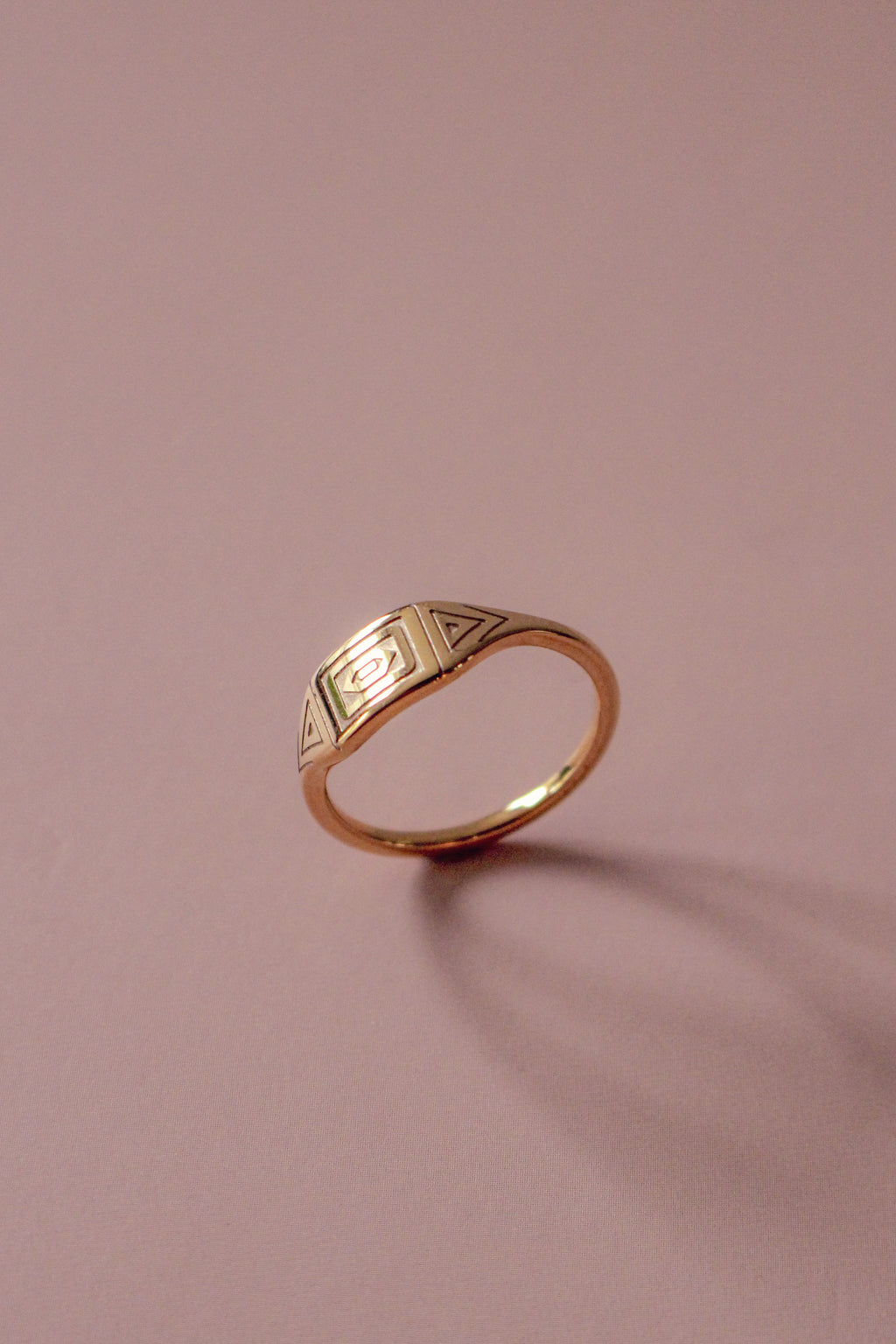 Aztec Styled Gold Ring