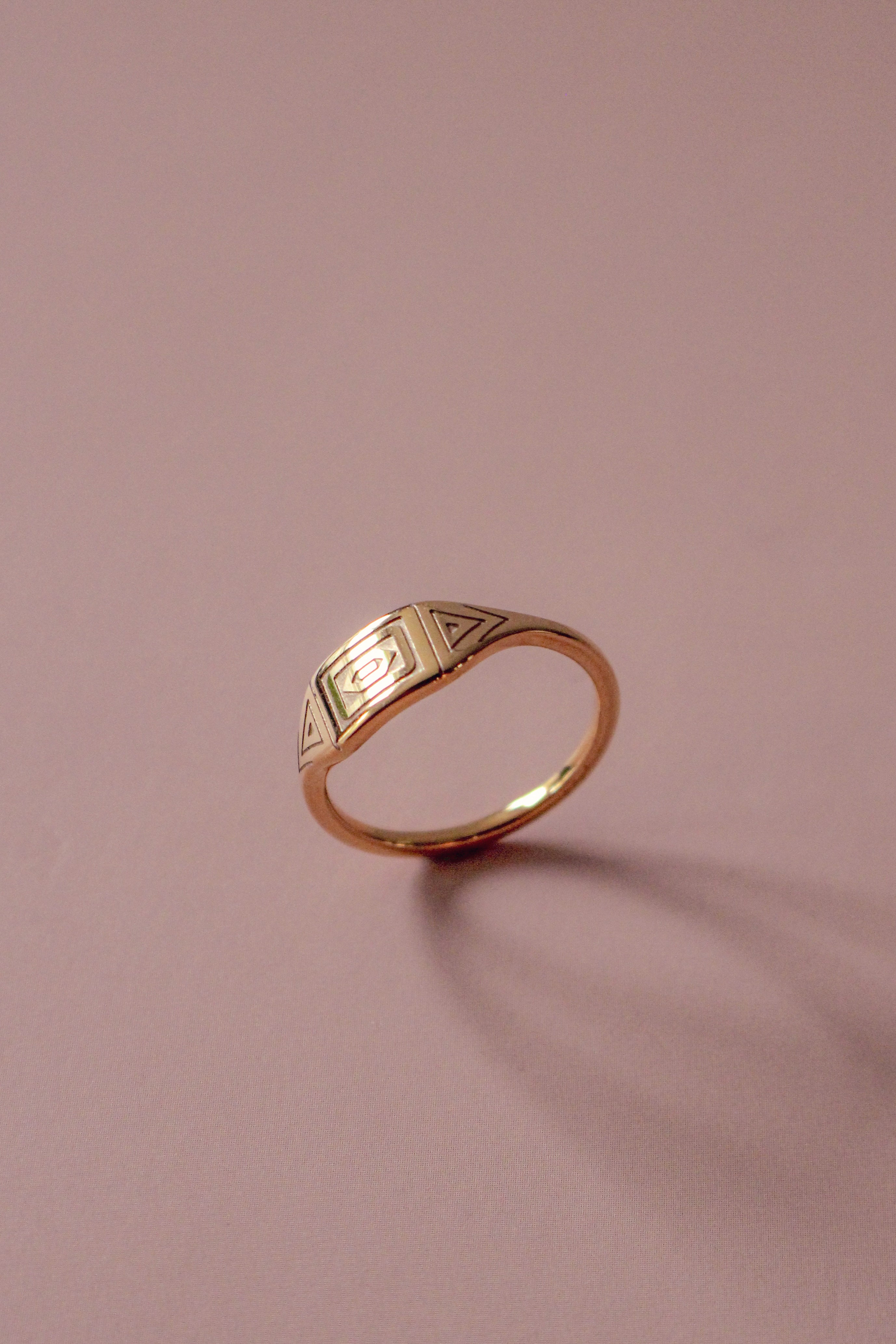 Aztec Styled Gold Ring