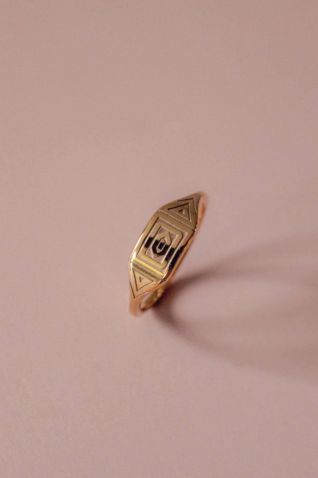 Aztec Styled Gold Ring
