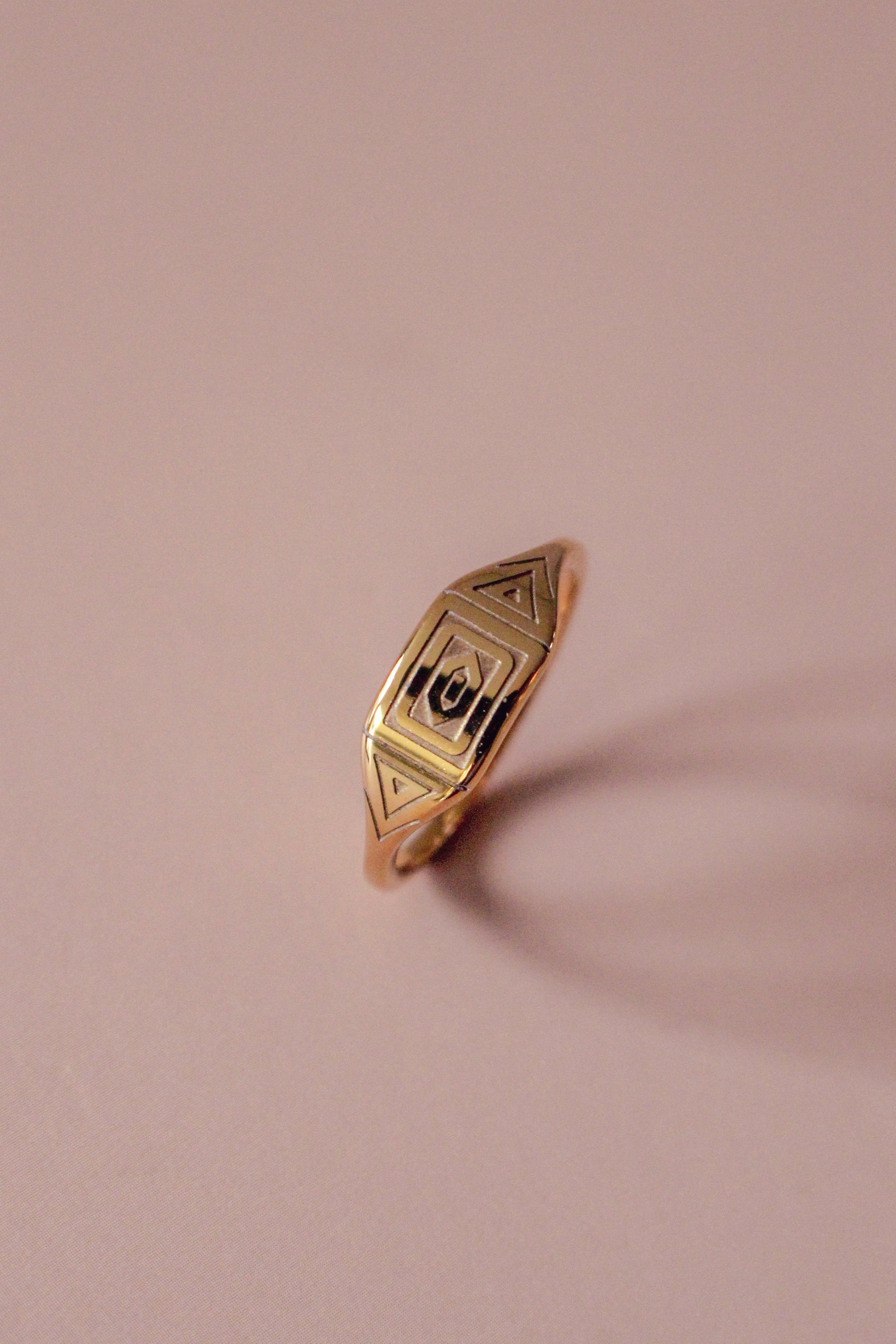 Aztec Styled Gold Ring