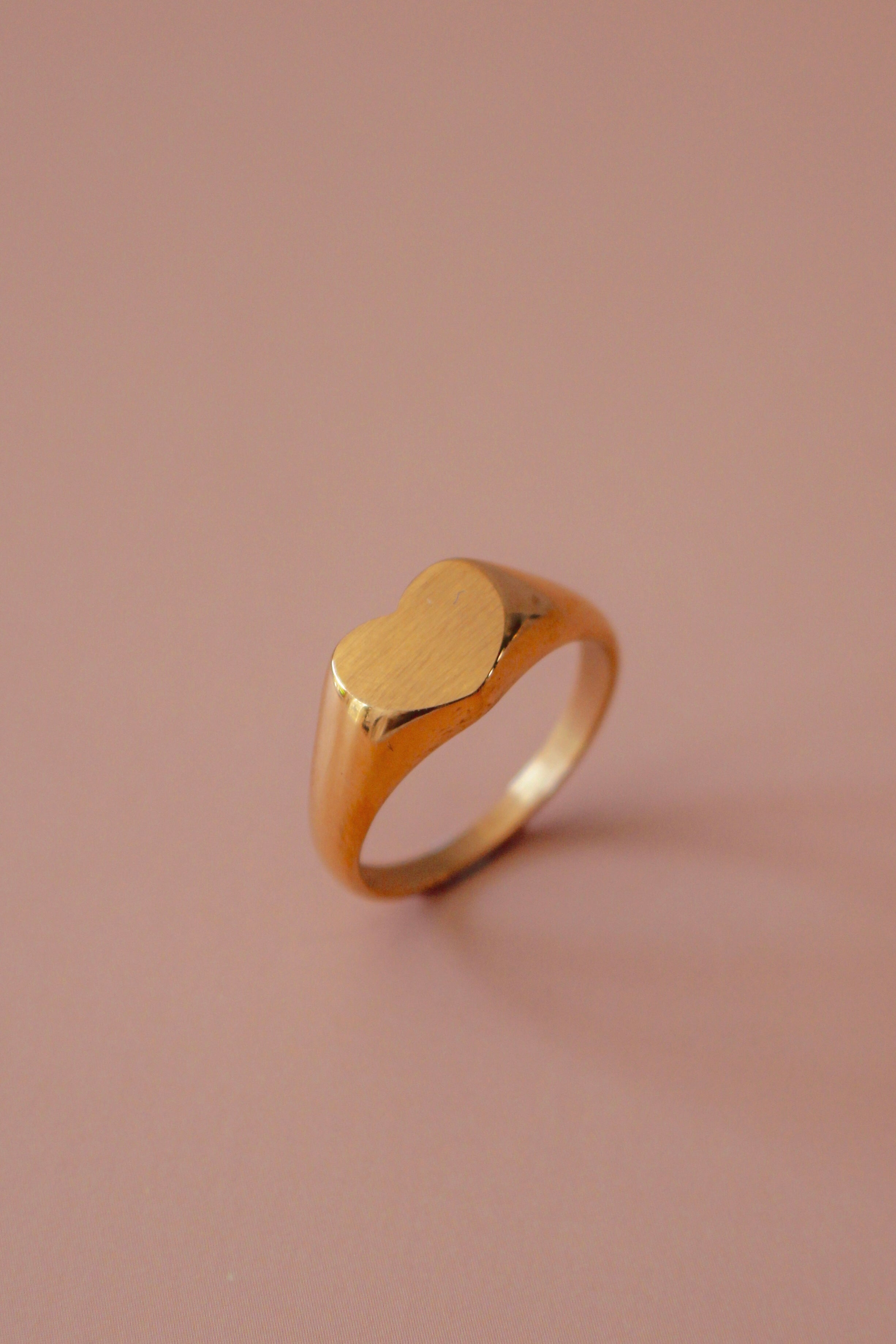 Matte Heart Signet Ring