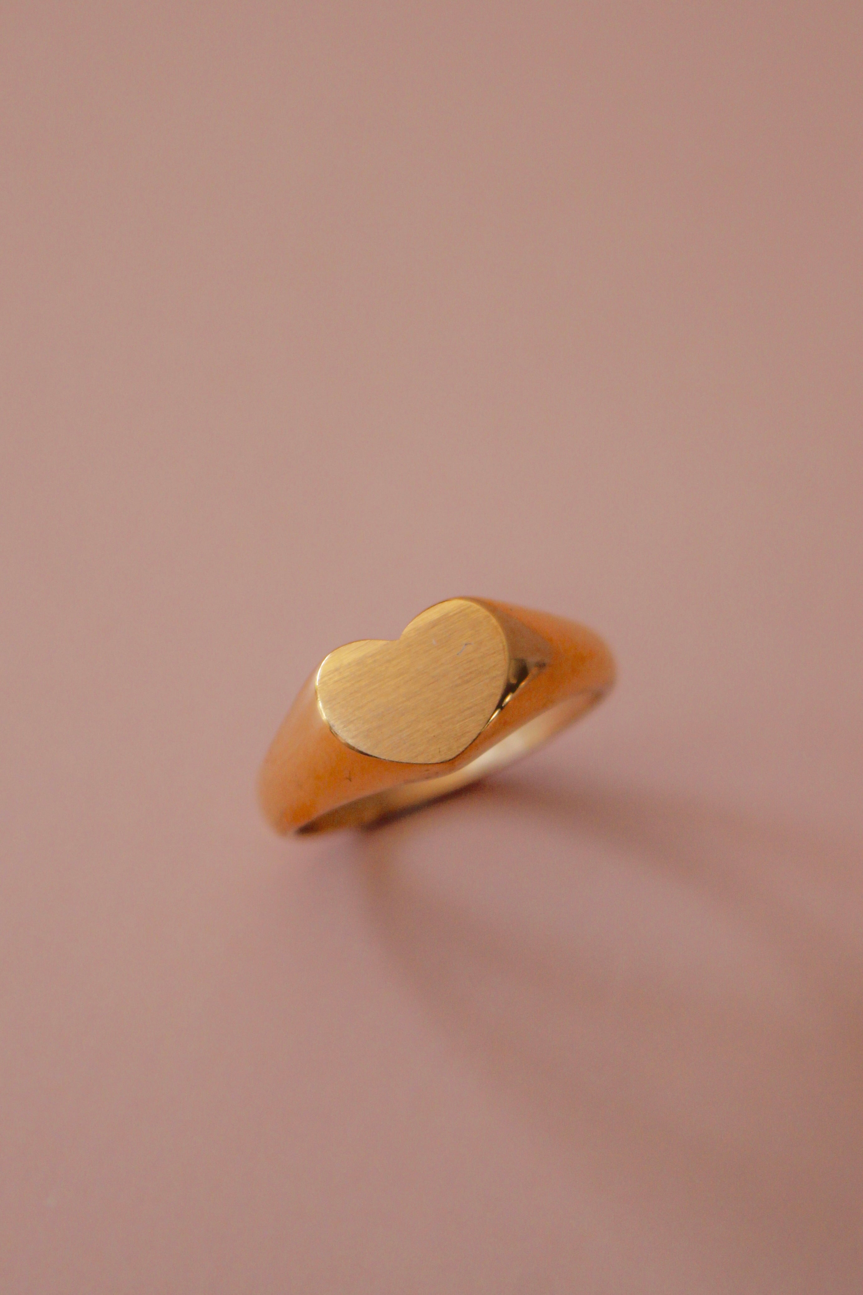 Matte Heart Signet Ring