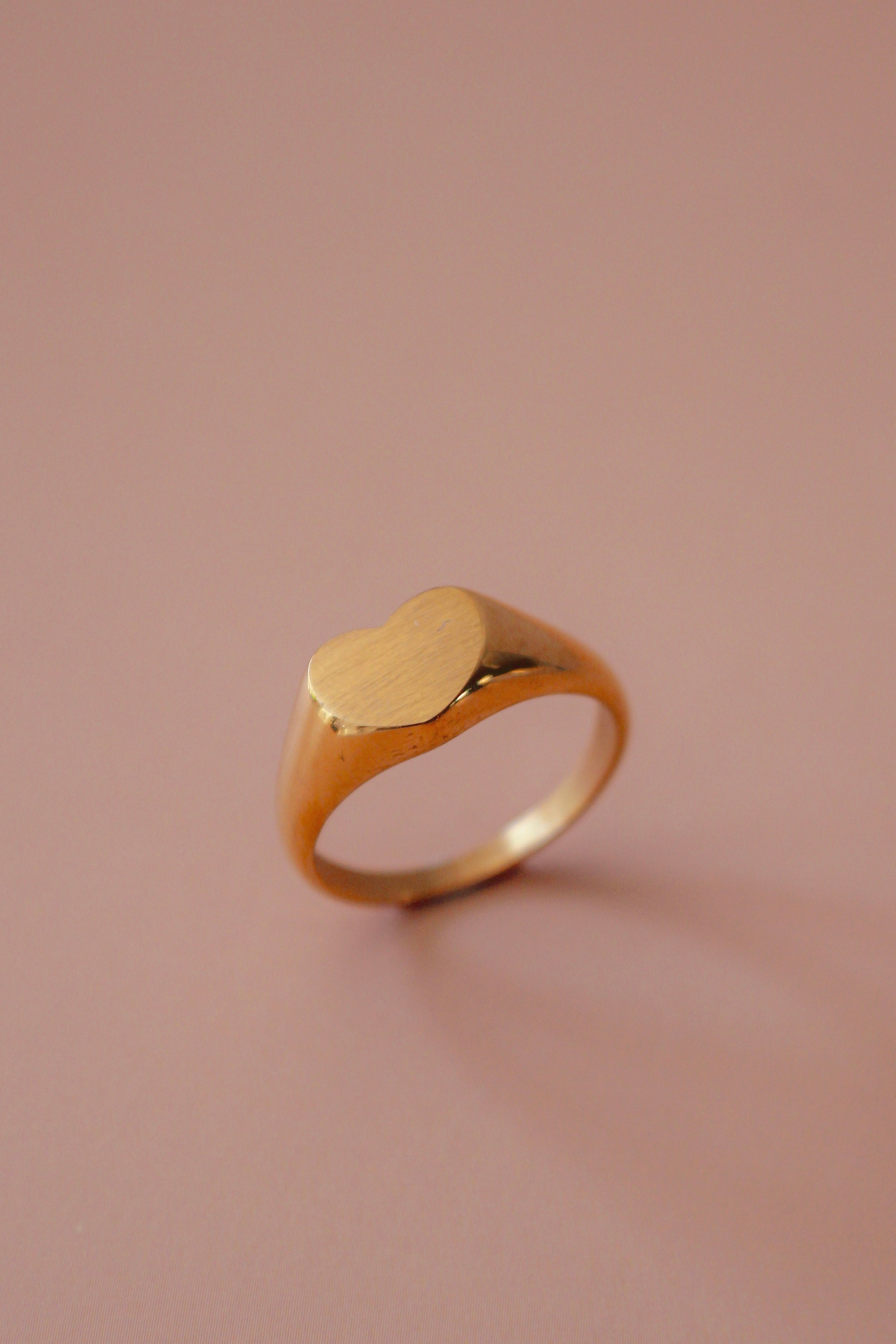 Matte Heart Signet Ring