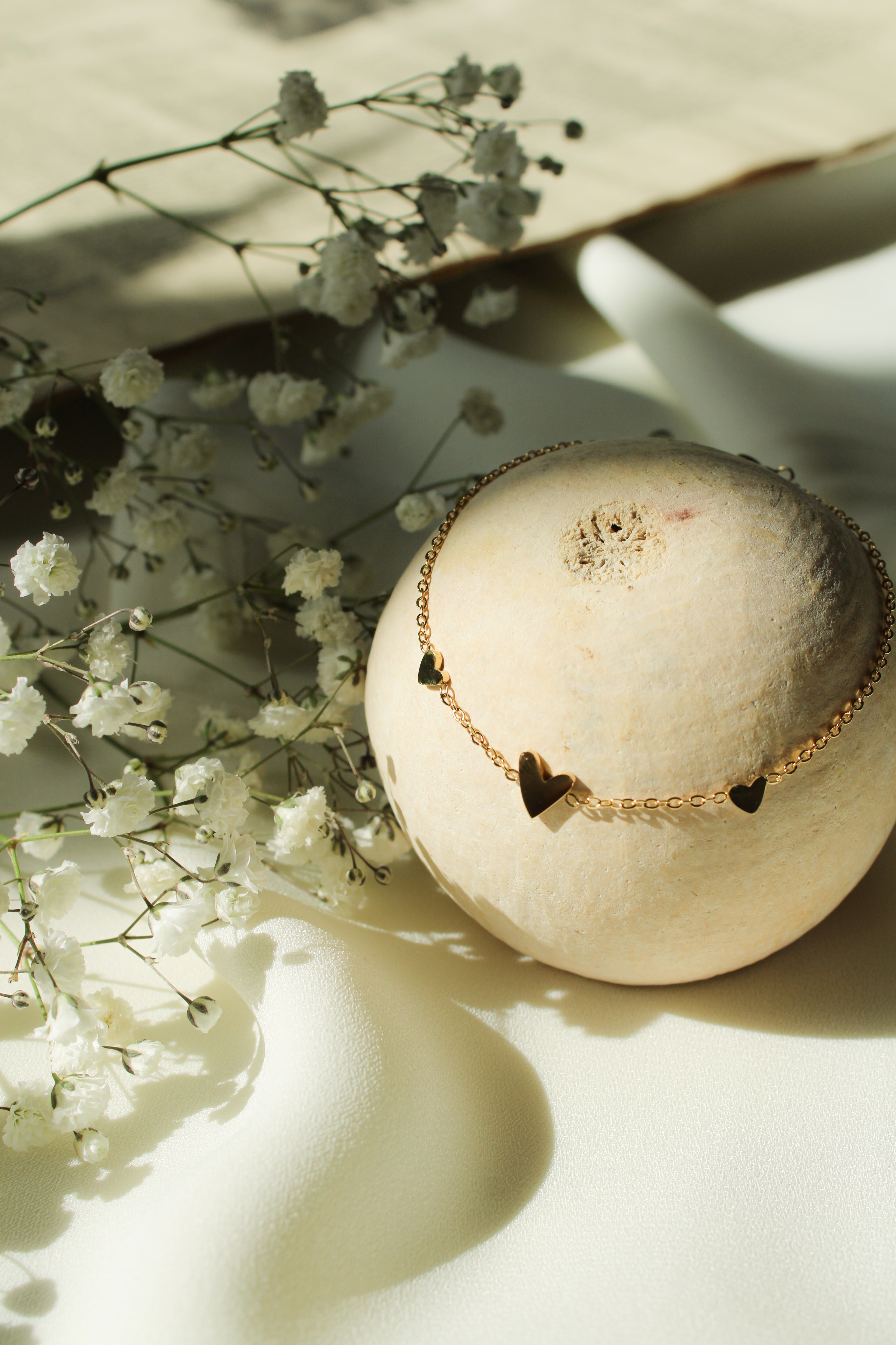 Triple Heart Charm Bracelet