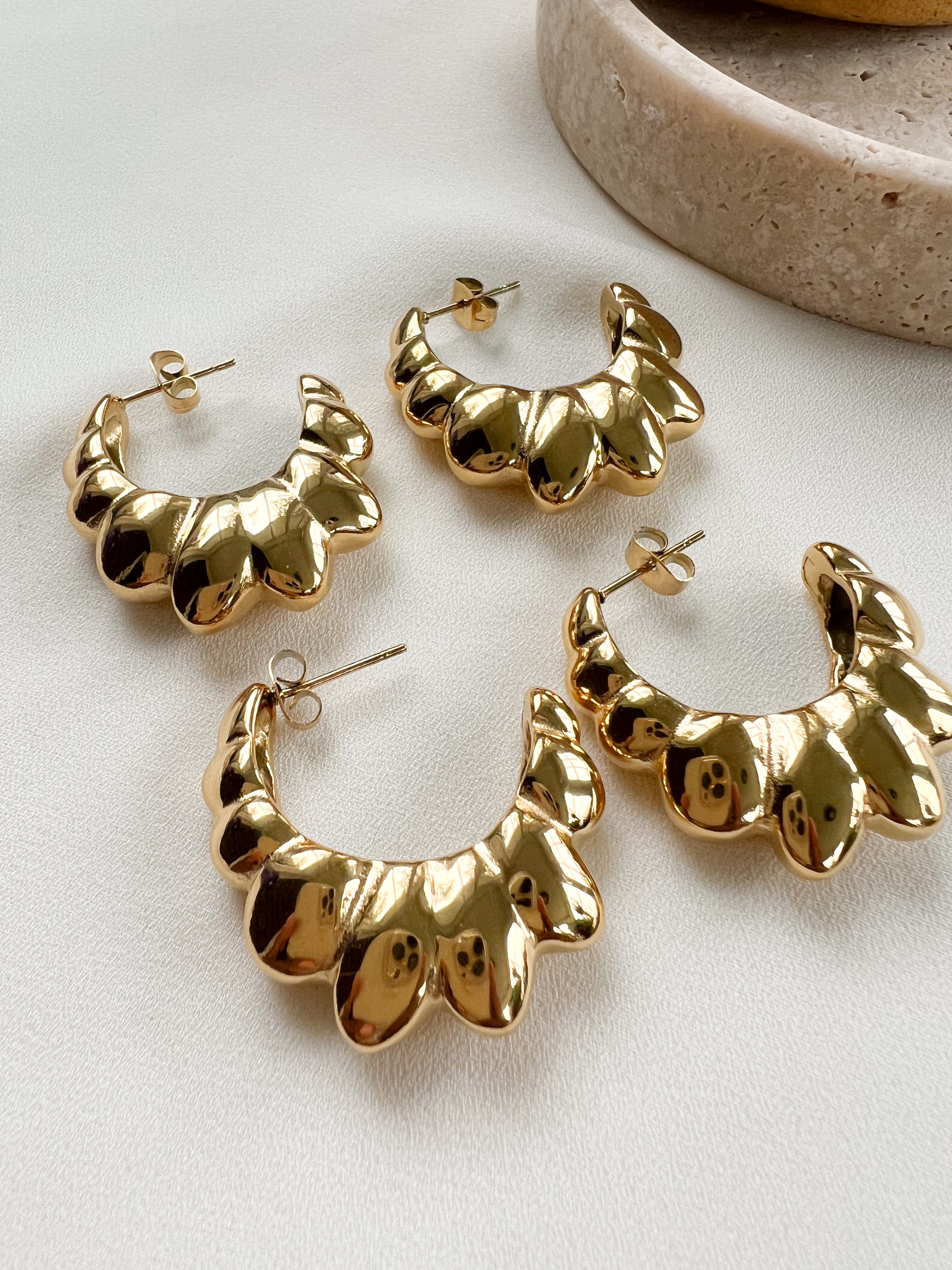 Wide Croissant Hoops