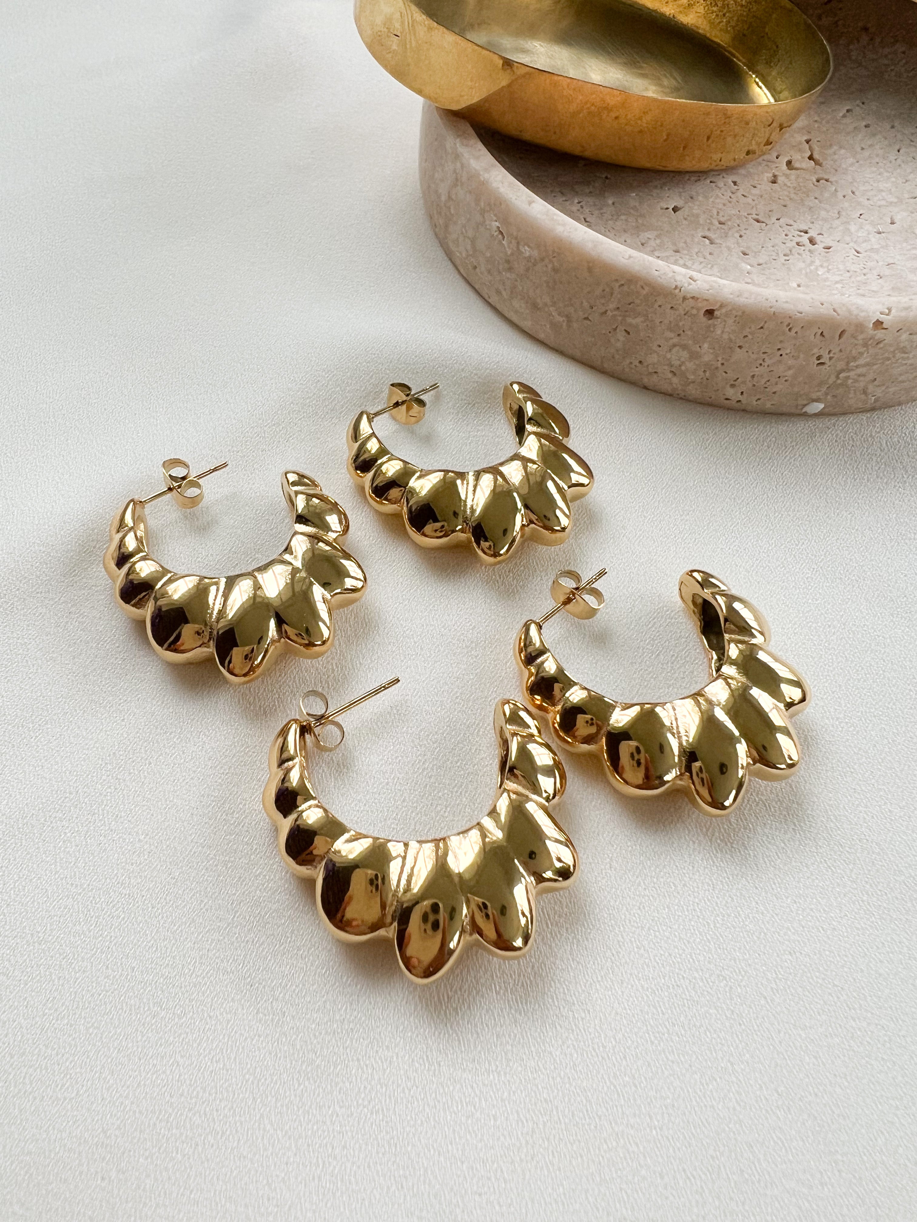 Wide Croissant Hoops