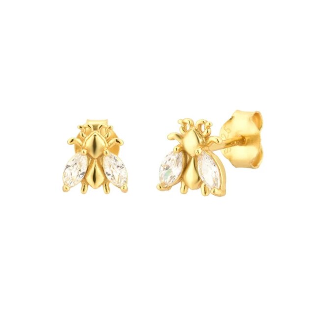 Gold Bee Shaped Studs