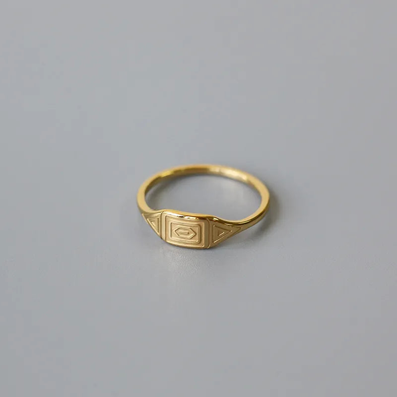 Aztec Styled Gold Ring
