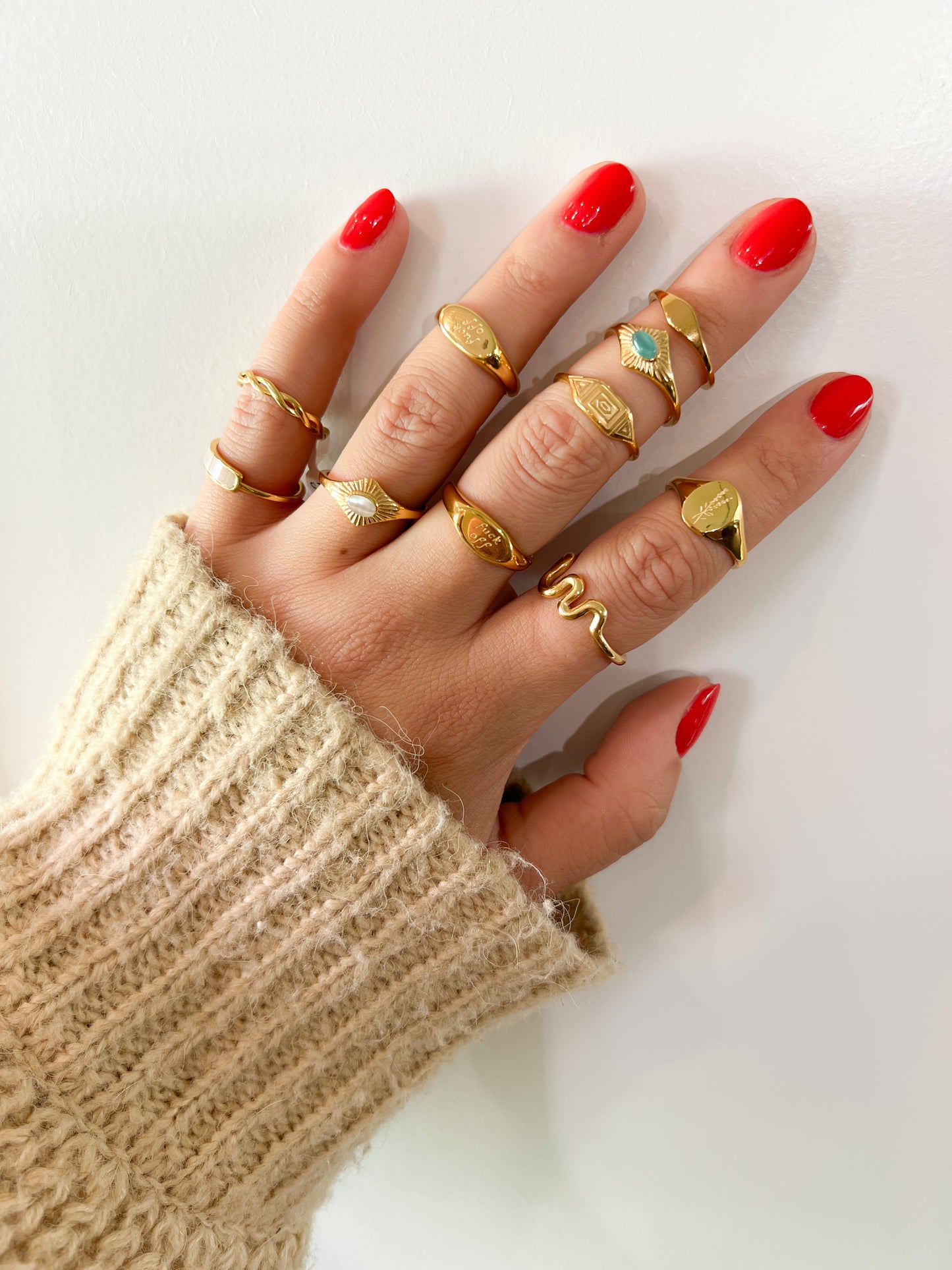 Aztec Styled Gold Ring