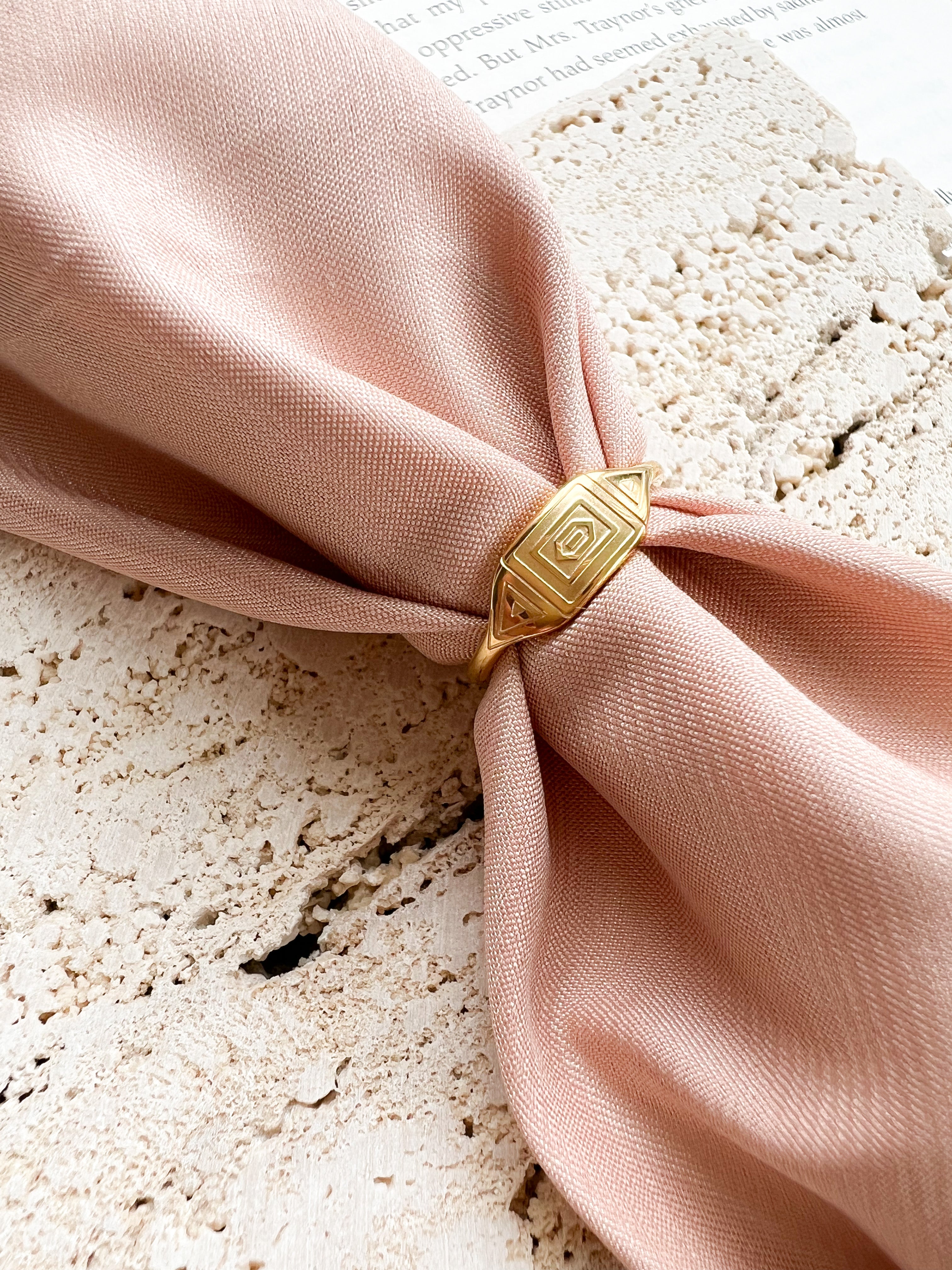 Aztec Styled Gold Ring
